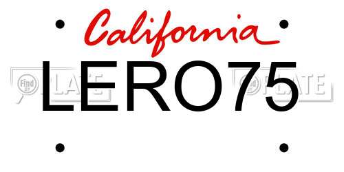 LERO75 California License Plate