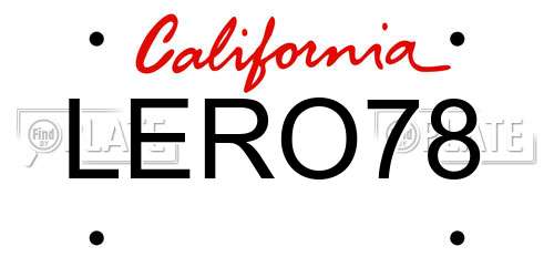 LERO78 California License Plate