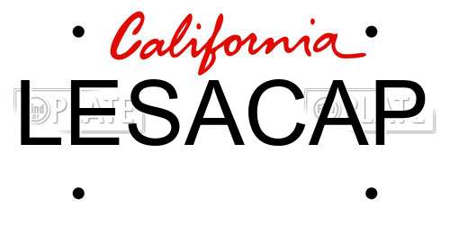 LESACAP California License Plate