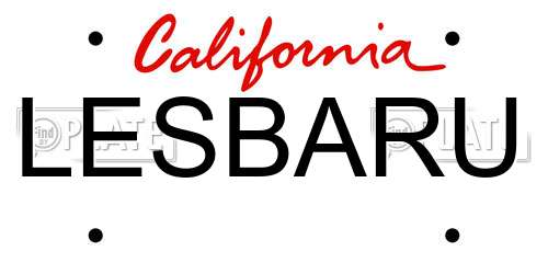 LESBARU California License Plate