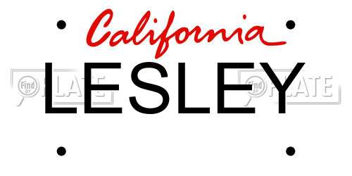 LESLEY California License Plate