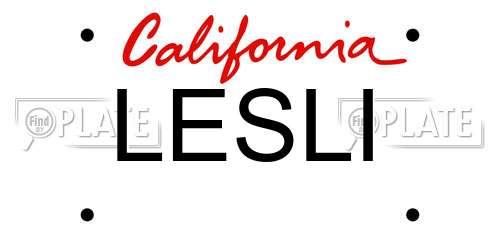 LESLI California License Plate