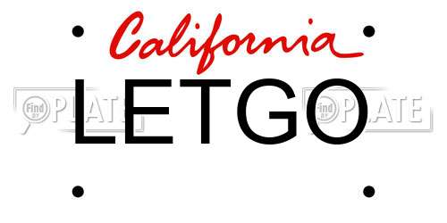 LETGO California License Plate