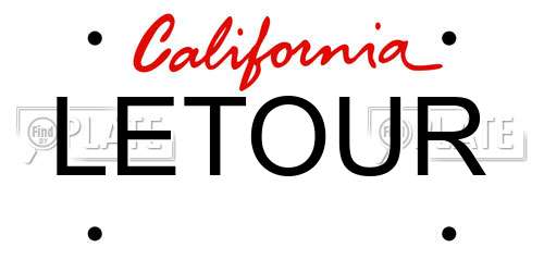 LETOUR California License Plate