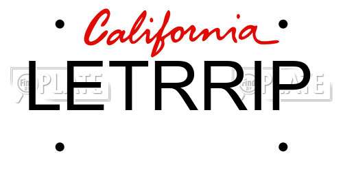 LETRRIP California License Plate