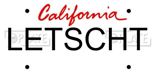 LETSCHT California License Plate