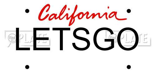 LETSGO California License Plate