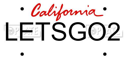 LETSGO2 California License Plate