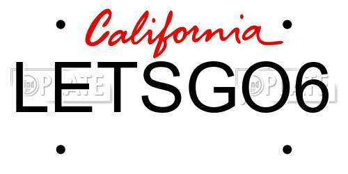 LETSGO6 California License Plate