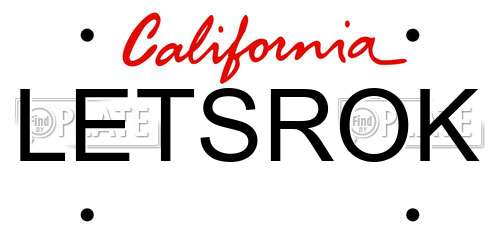 LETSROK California License Plate
