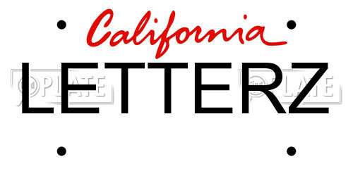 LETTERZ California License Plate