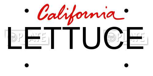 LETTUCE California License Plate