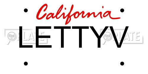 LETTYV California License Plate