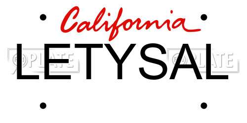 LETYSAL California License Plate