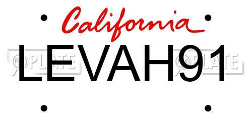 LEVAH91 California License Plate