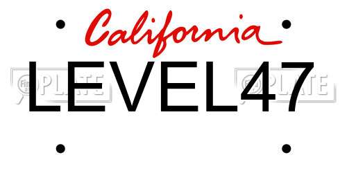 LEVEL47 California License Plate