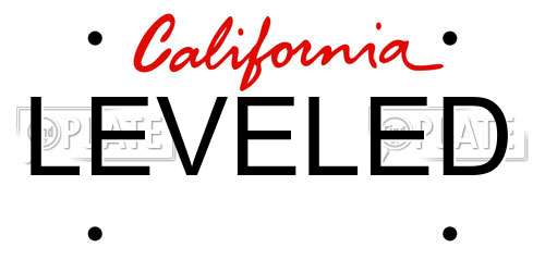 LEVELED California License Plate