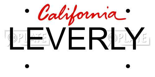 LEVERLY California License Plate