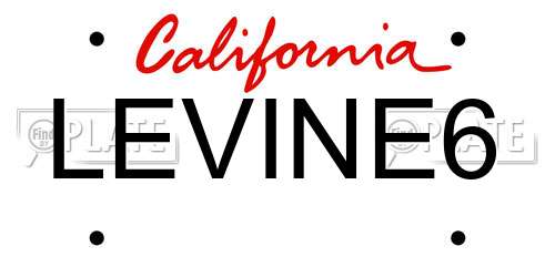 LEVINE6 California License Plate