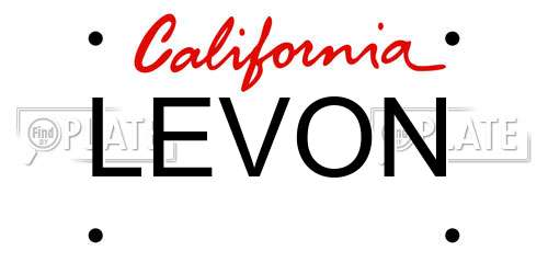 LEVON California License Plate