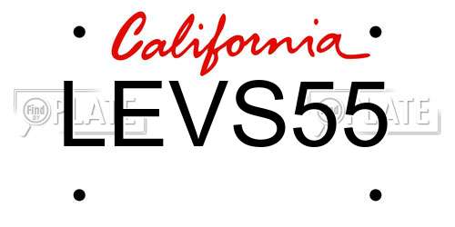 LEVS55 California License Plate