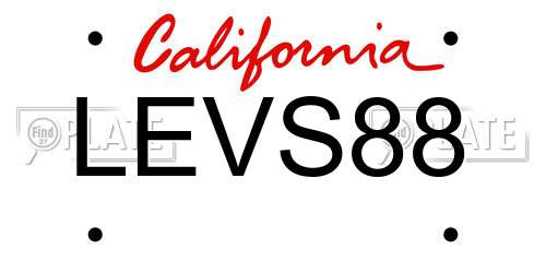 LEVS88 California License Plate