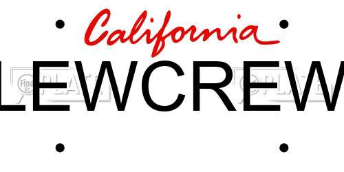LEWCREW California License Plate