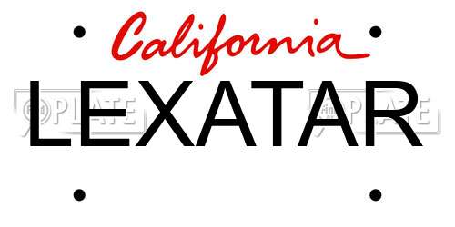 LEXATAR California License Plate