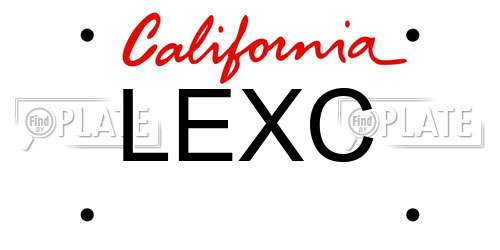 LEXC California License Plate