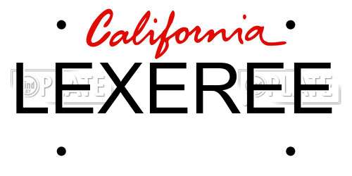 LEXEREE California License Plate
