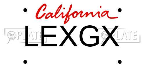 LEXGX California License Plate