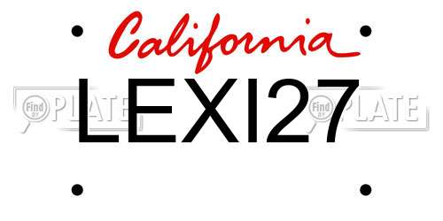 LEXI27 California License Plate