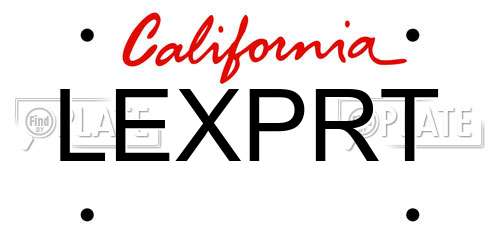 LEXPRT California License Plate