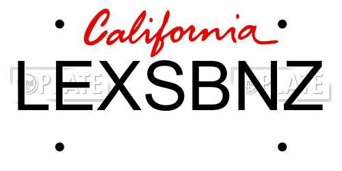 LEXSBNZ California License Plate
