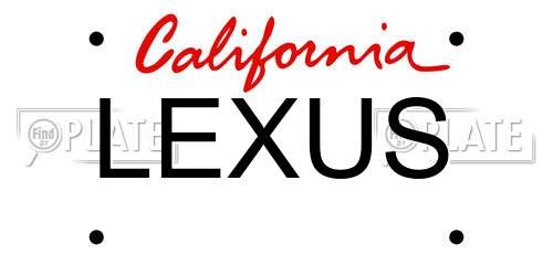 LEXUS California License Plate