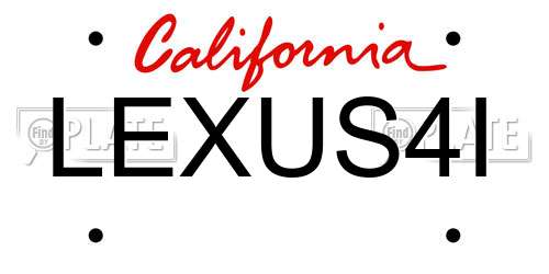 LEXUS4I California License Plate