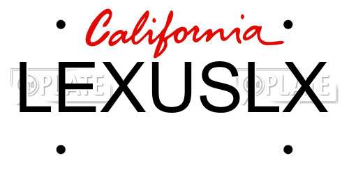 LEXUSLX California License Plate