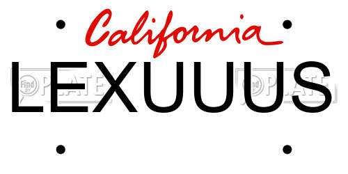 LEXUUUS California License Plate