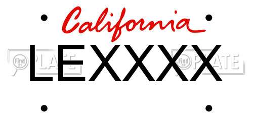 LEXXXX California License Plate