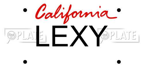 LEXY California License Plate