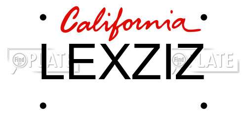 LEXZIZ California License Plate