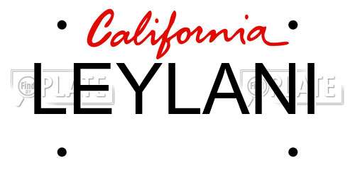 LEYLANI California License Plate