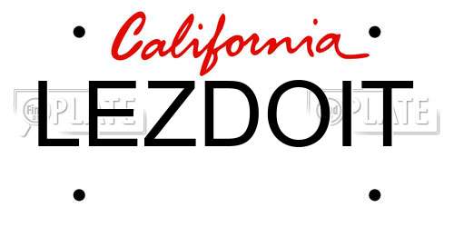 LEZDOIT California License Plate