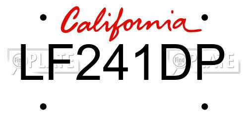 LF241DP California License Plate