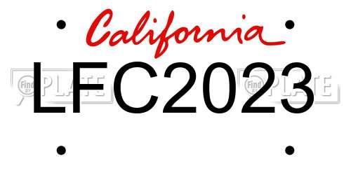 LFC2023 California License Plate