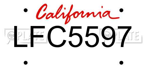 LFC5597 California License Plate