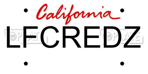 LFCREDZ California License Plate