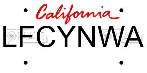 LFCYNWA California License Plate
