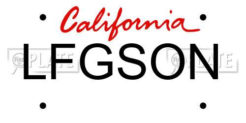 LFGSON California License Plate