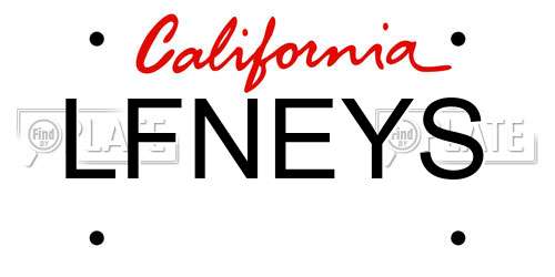 LFNEYS California License Plate